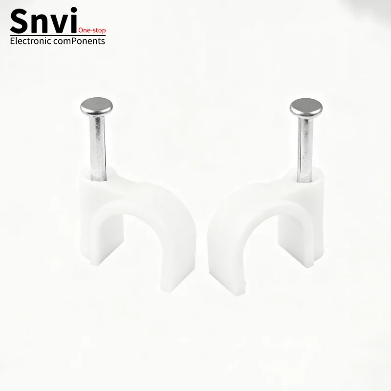 Cable Clip (7/8/10mm), Plastic Wire Fastener, Plastic Cable Clamp, Round Fixing Clip for Power Cables