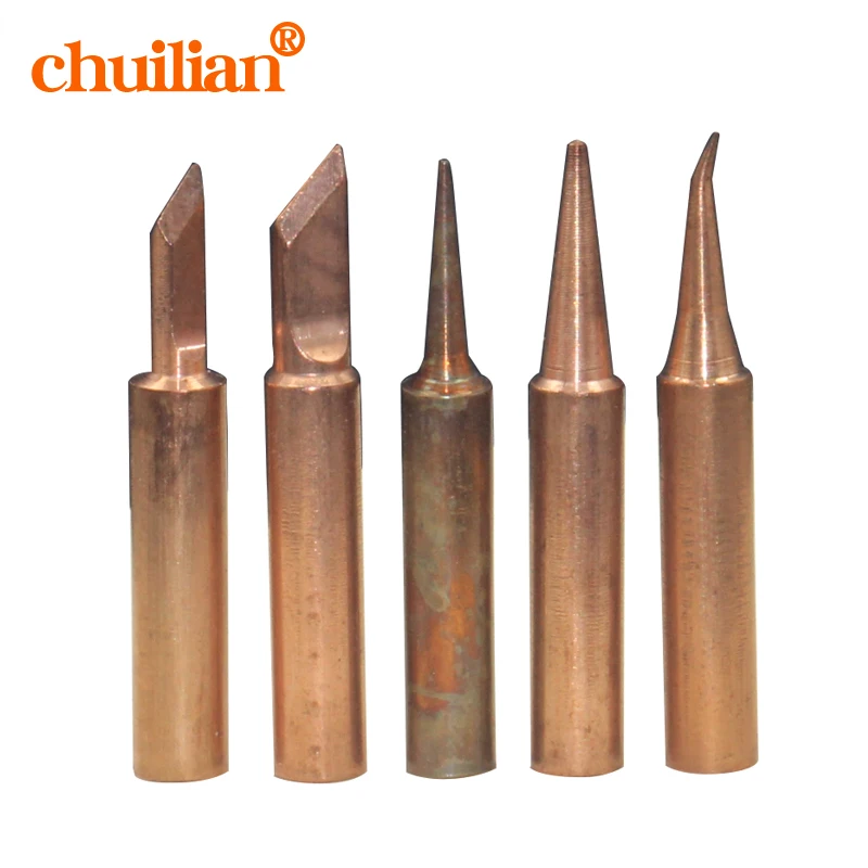 5pcs/lot 900M-T pure copper iron tip welding tip For HAKKO SAIKE ATTEN AOYUE KADA YIHUA Soldering Rework Station Iron