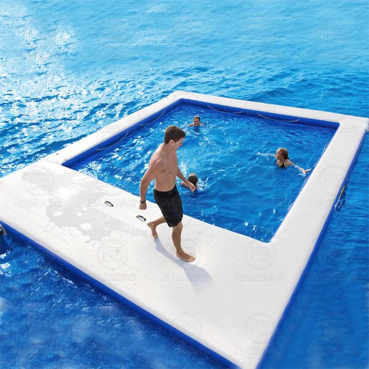 

Floating Square Inflatable Swimming Pools Kids And Adults Ocean Sea Water Inflatable Yacht Pool For Sale