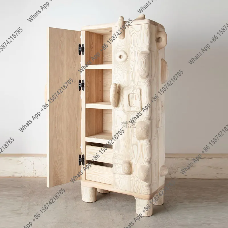 XArt Light Luxury Creative Solid Wood Dining Side Cabinet Villa Luxury House Personalized High Cabinet Multi-functional Modern