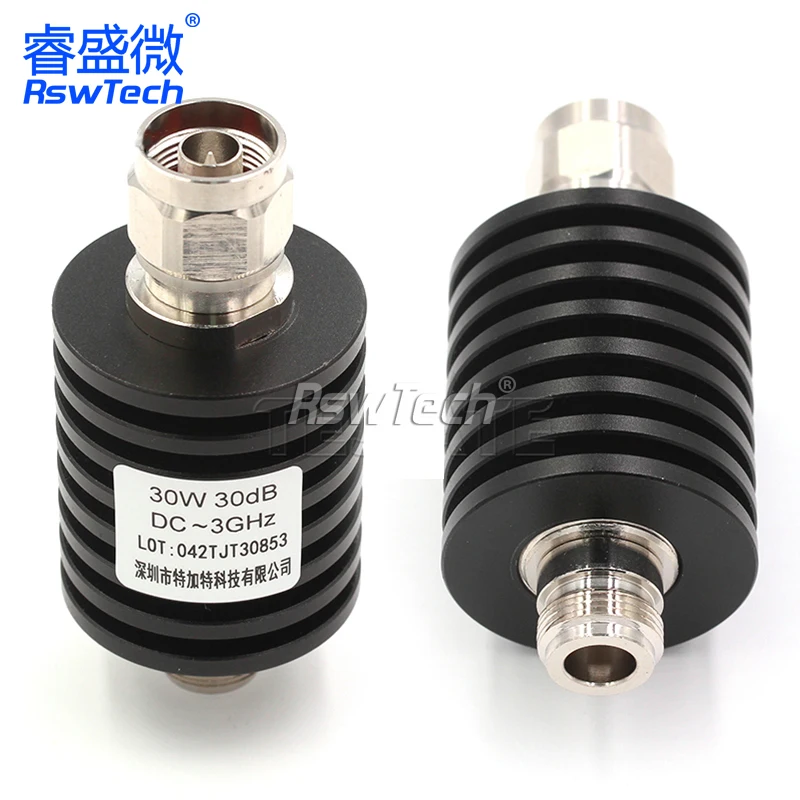 N-JK 30W Attenuator 6DB 20DB 30DB 40DB RF Coaxial Rixed Attenuator N type Connector