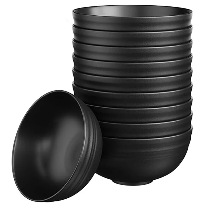 T19C 10 PCS Unbreakable Wheat Straw Bowls, Microwave & Dishwasher Safe, Easy-Grip Cereal Soup Dessert Bowls For Daily Use