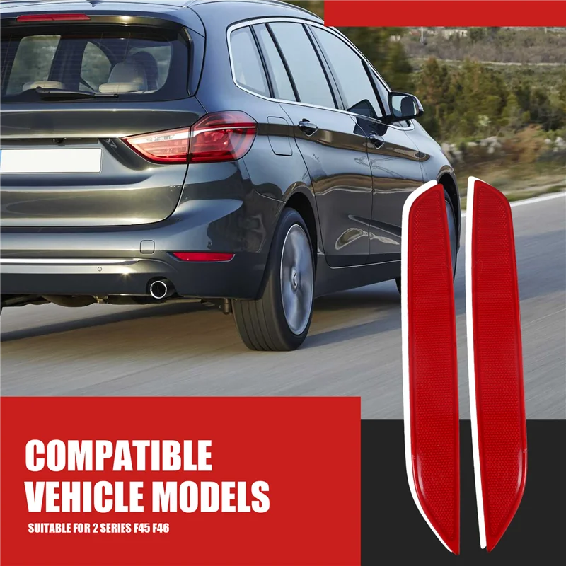 1Pair For BMW 2 Series F45 F46 New Rear Bumper Reflector Light 61617360871, 61617360872