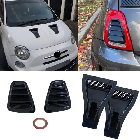 For Fiat Abarth 500 595 695 2016-2024 Bonnet Air Vents Engine Hood Front Vent Rear Tail Light Cover Car Exterior Parts Carbon