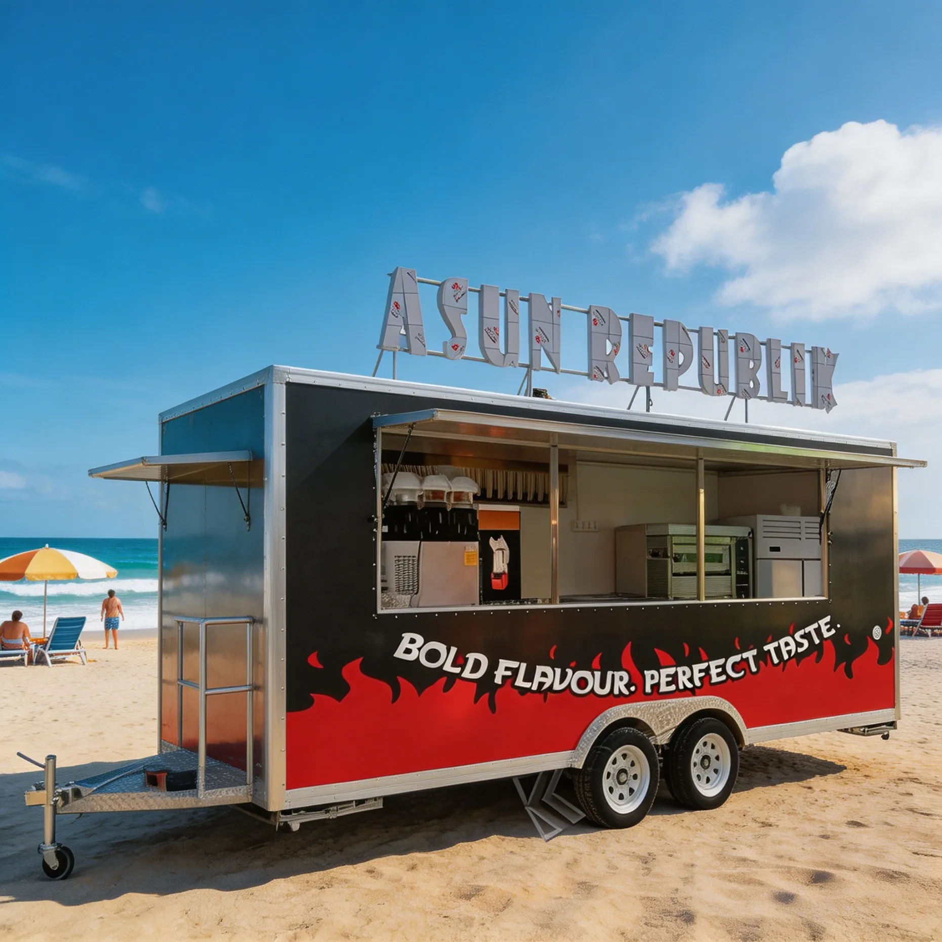 

Custom Food Stall Fast Food Truck Van Pizza Truck Ice Cream Mobile Kiosk Coffee Taco Concession Food Trailer with Full Kitchen