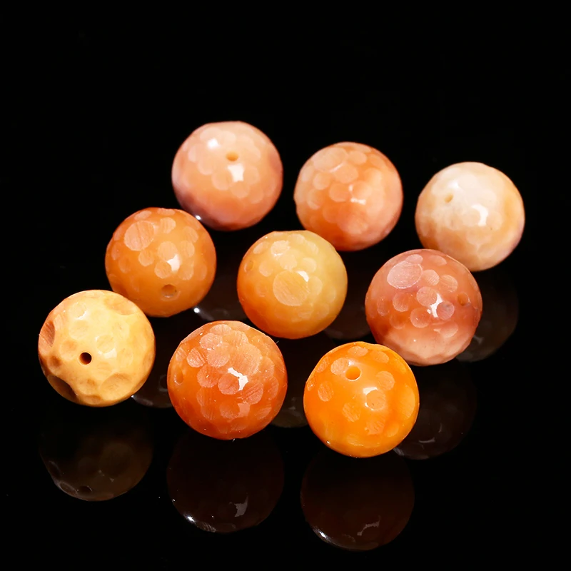 1 Pc Natural Burmese Yellow Jade Carved Meteorite Beads With Hole Pendant For Jewelry Making Diy Necklace Bracelet Accessory