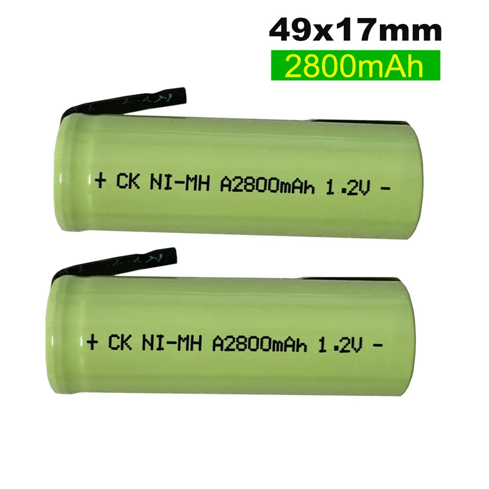 2 قطعة/الوحدة 2800mah 17500 1.2V بطارية ni-mh مع علامات التبويب ل براون أورال-B انتصار 4000 5000 9000 9400 9500 9900 فرشاة الأسنان الكهربائية