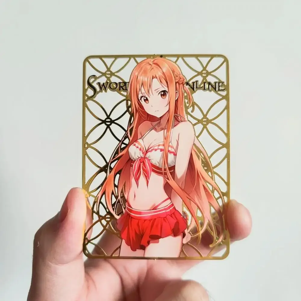 Anime bogini historia DIY ACG Yuuki Asuna przerażająca Tornado metalowe kolekcjonerskie gry karciane zabawki świąteczne prezenty urodzinowe gra