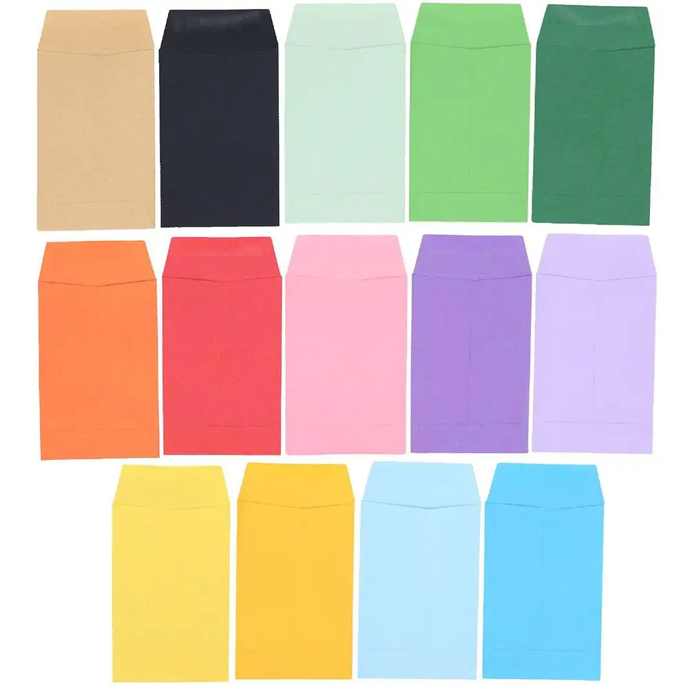 

50 шт. цветные маленькие конверты 9x6 см, пустая бумага для рукоделия, почтовая карта для хранения монет, подарочный конверт, водонепроницаемый дизайн