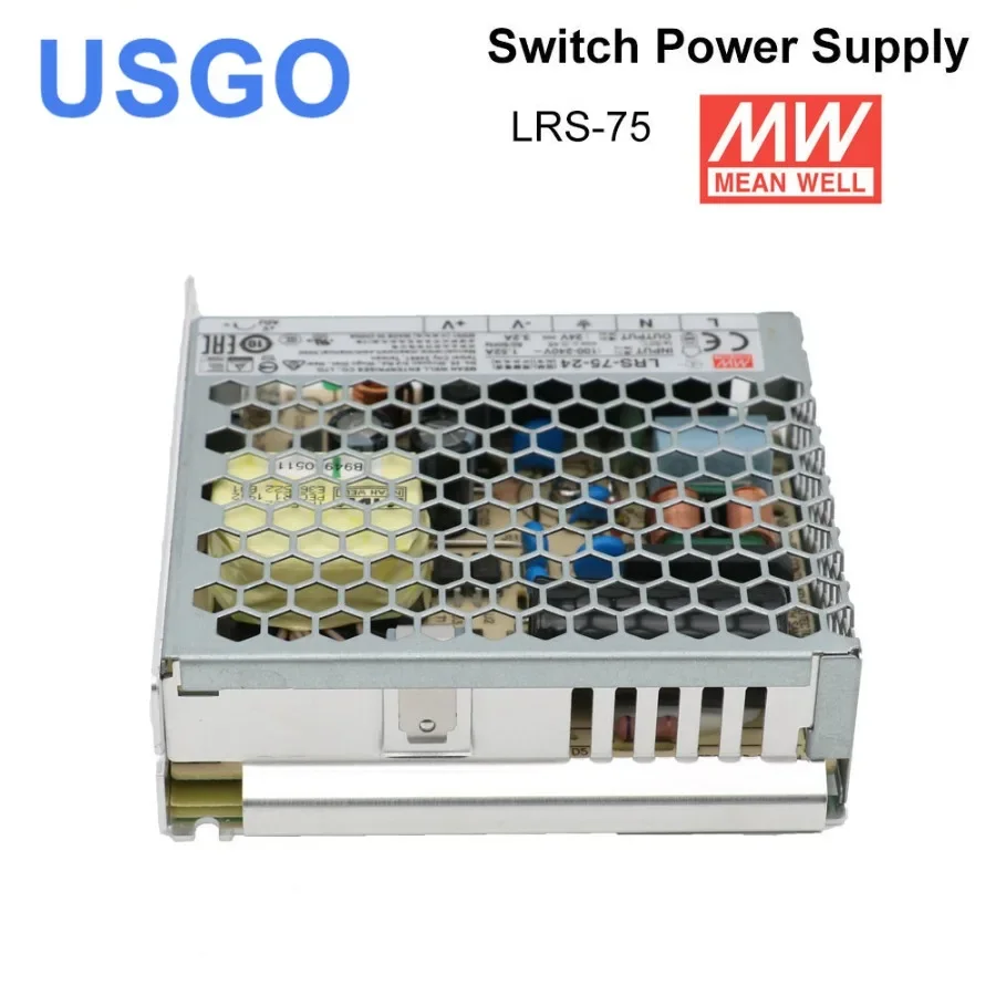 USGO Meanwell LRS-75 Switching Power Supply 12V 6A / 24V 3.2A 75W Original MW Taiwan Brand for Laser Controller