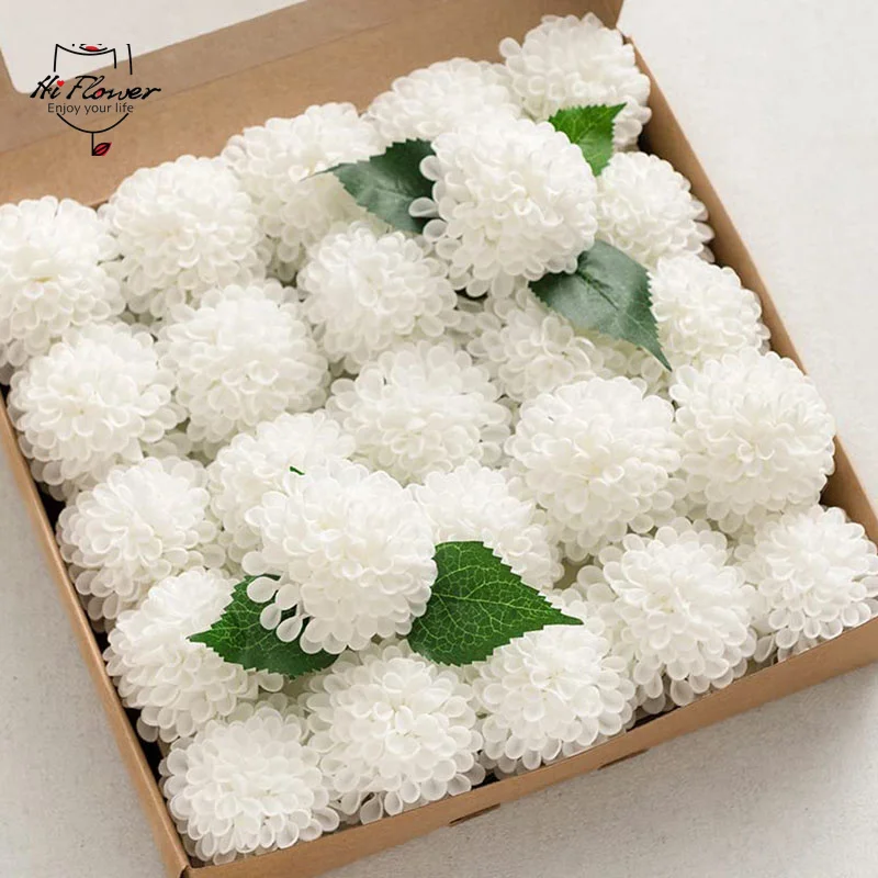 

25pcs Artificial Dahlia Flower Chrysanthemum Ball Bouquets Party Wedding Decoration Foam Fake Dahlias Flower Decoration Chambre