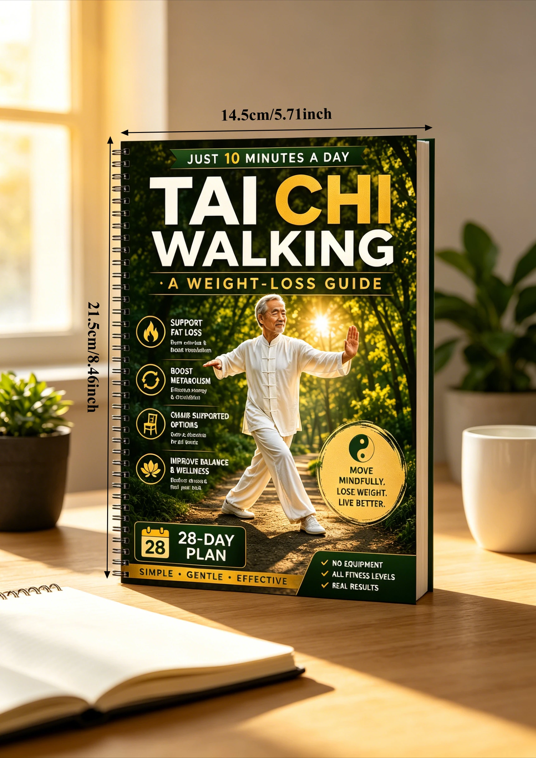 Tai Chi Walking for Seniors Over 60, Low-Impact Exercise Handbook with Chair-Supported Options, All Fitness Levels Friendly, Pre