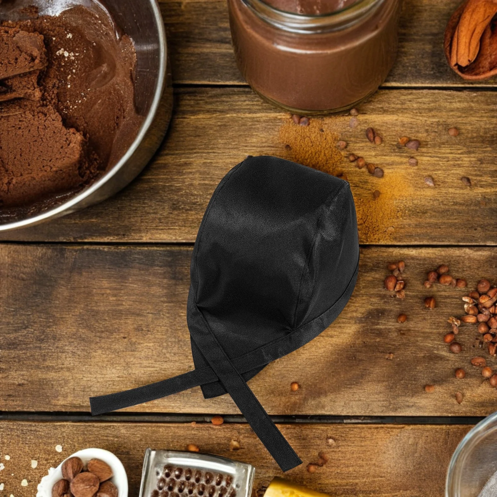 Turbante da chef con nastro 3 pezzi traspirante catering berretto con teschio cappello da cucina per cuoco cameriere ristorante uniforme da lavoro uomo donna