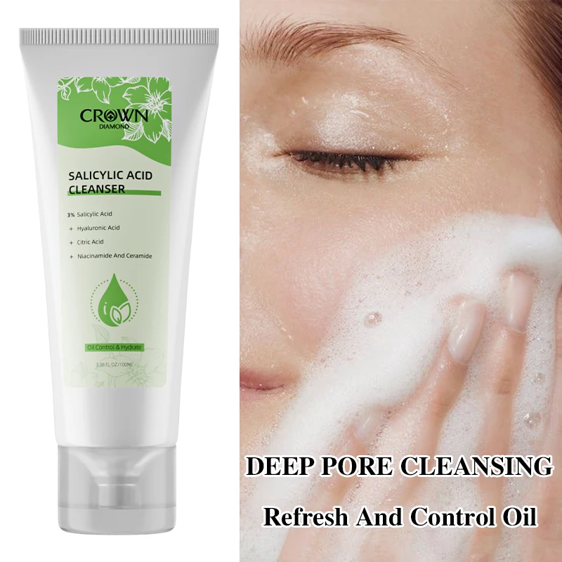 3% Salicylic Acid Facial Cleanser Face Wash Foam Face Cleanser Moisturizing Facial Cleansing Hydrating Skin Care Products