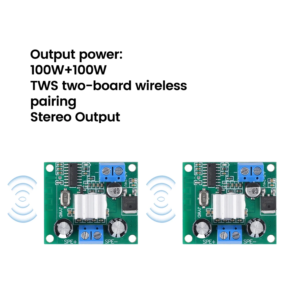 

DC 8V-24V 3W Bluetooth-compatible Amplifier Board Dual Channel Amplifier 5-24V 100W TPA3116 TWS Wireless Pairing Stereo Decoding