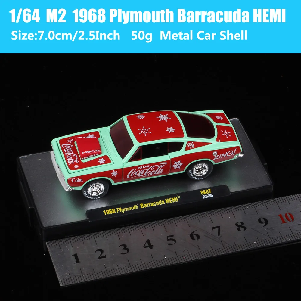 1/64 Scale Classic 1968 Plymouth Barracuda HRMI Cocacola Super Stock Car Model Diecasts & Toy Vehicles Miniatures Collectible