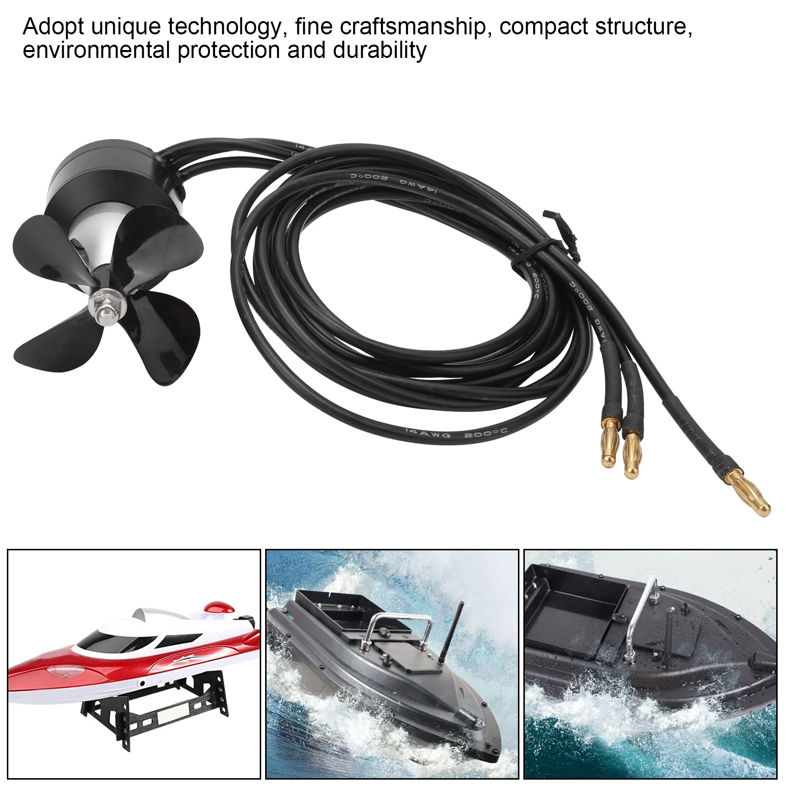 

350KV 24V Underwater Thruster Waterproof Motor with Propeller for RC Fishing Boat Waterproof Thruster Propeller