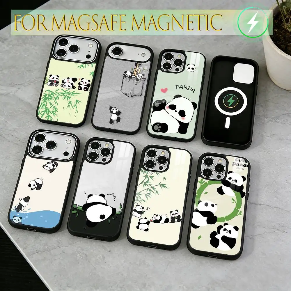 

panda Phone Case For iPhone17,16,15,14,13,12,11 Plus,Pro Magnetic with Magsafe Wireless Charging