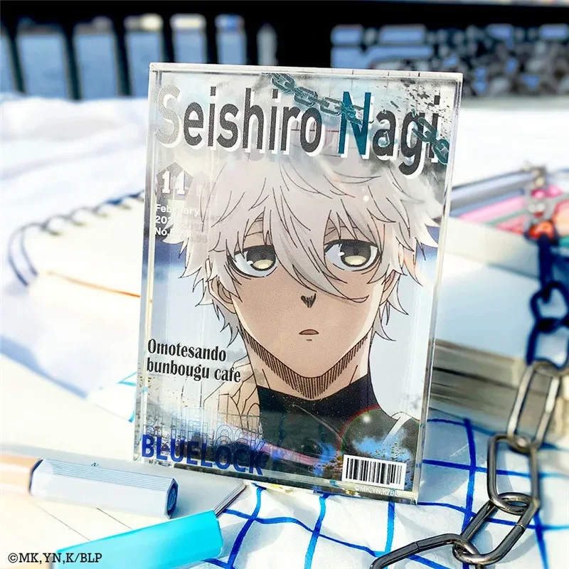 Anime BLUE LOCK Nagi Seishiro Bachira Meguru Cosplay Magazine Style Acrylic Quicksand Mahjong Cartoon Card Brick Adorn Xmas Gift