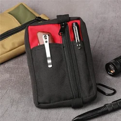 Nylon Small EDC Utility Pouch Hold Flashlight Knife Double Zipper Waist Bag Pouch EDC Pocket Organizer Hunting Waist Pack