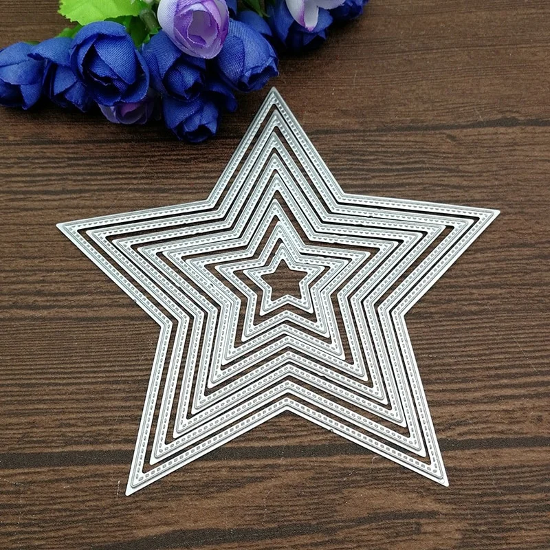 8pcs/set Basic Stars Cutting Dies Carbon steel Scrapbooking Decorative Paper Cards