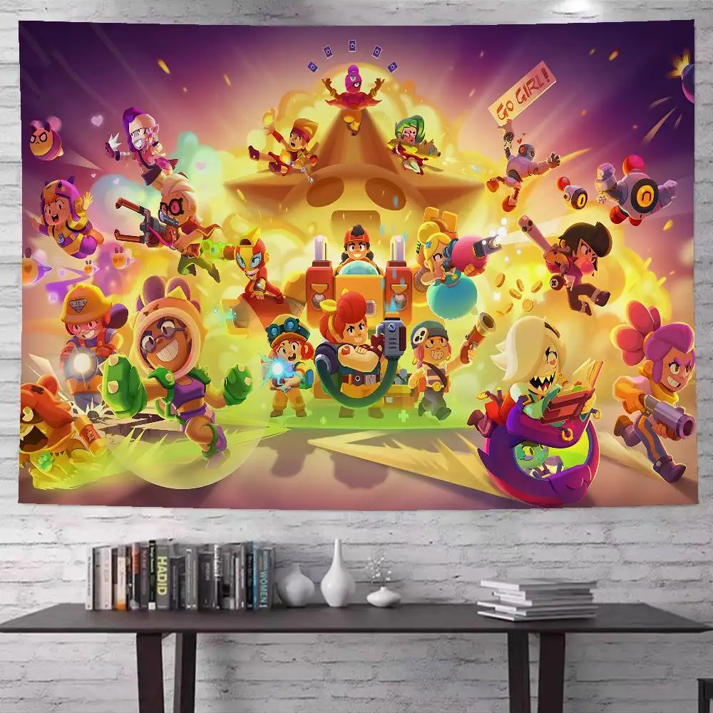 Cute B-rawl Game S-Stars Hanging Bohemian Tapestry Bohemian Wall Tapestries Mandala Kawaii Room Decor