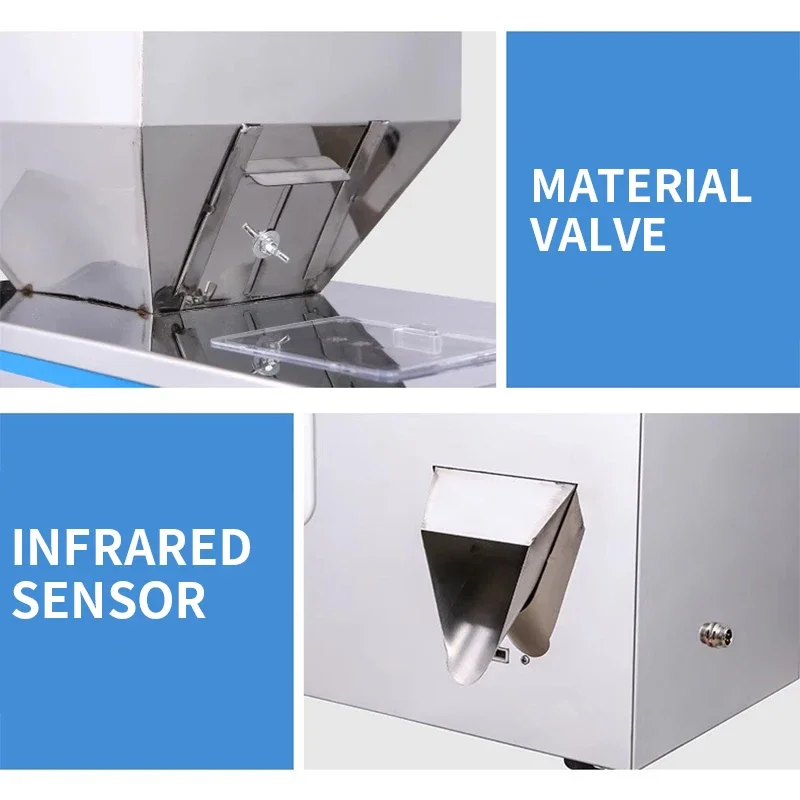 เครื่องจ่ายผงเม็ดข้าวแบบอัตโนมัติเครื่องชั่งเชิงปริมาณเมล็ดชาปรุงรสแตงโม