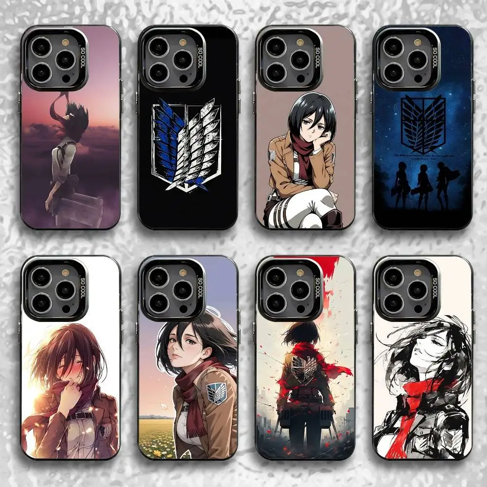 

A-Attack on T-Titan Mikasa Phone Case For iPhone 16,15,14,13,12,11,Pro,XS,Max,Plus,Mini,SE Black Candy Matte Shockproof Cover