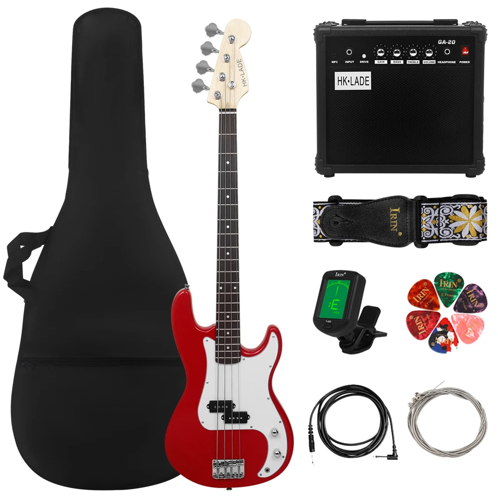 

HK·LADE Bass Guitar 4 Strings 20 Frets Electric Bass Guitar Guitarra With Amp Bag Strap Tuner Bass Guitar Parts & Accessories