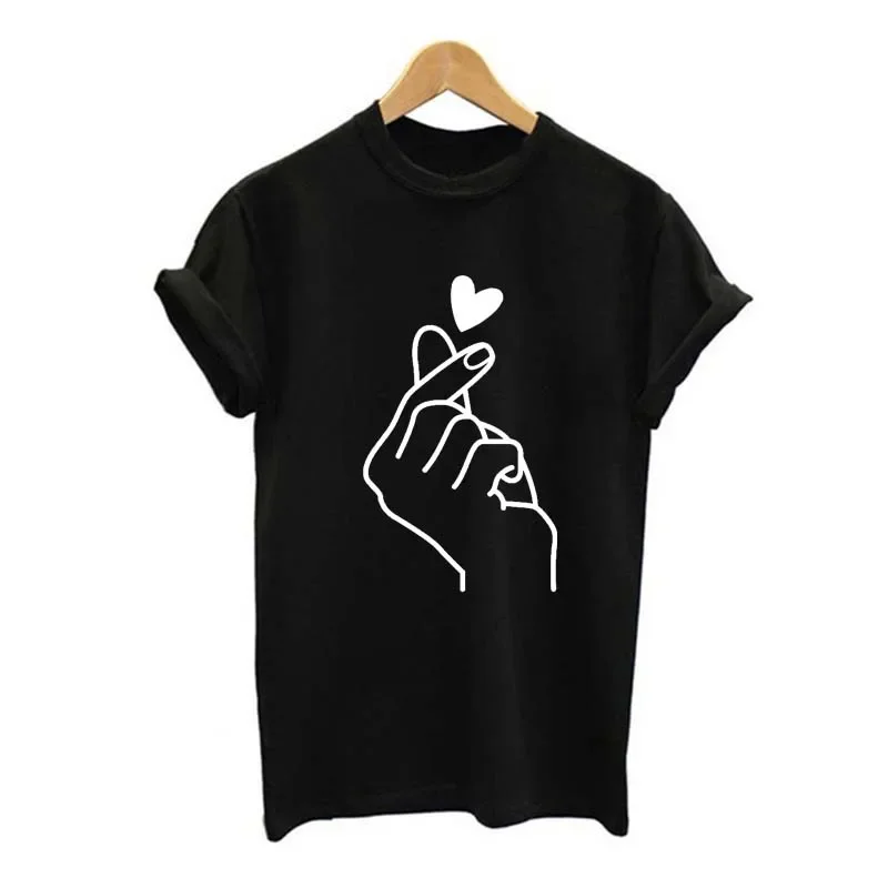 Women Harajuku Love Than Heart Ulzzang Graphic T Shirts  Summer Short Sleeves Femme  Kawaii Clothes High Quality Cotton O-neck