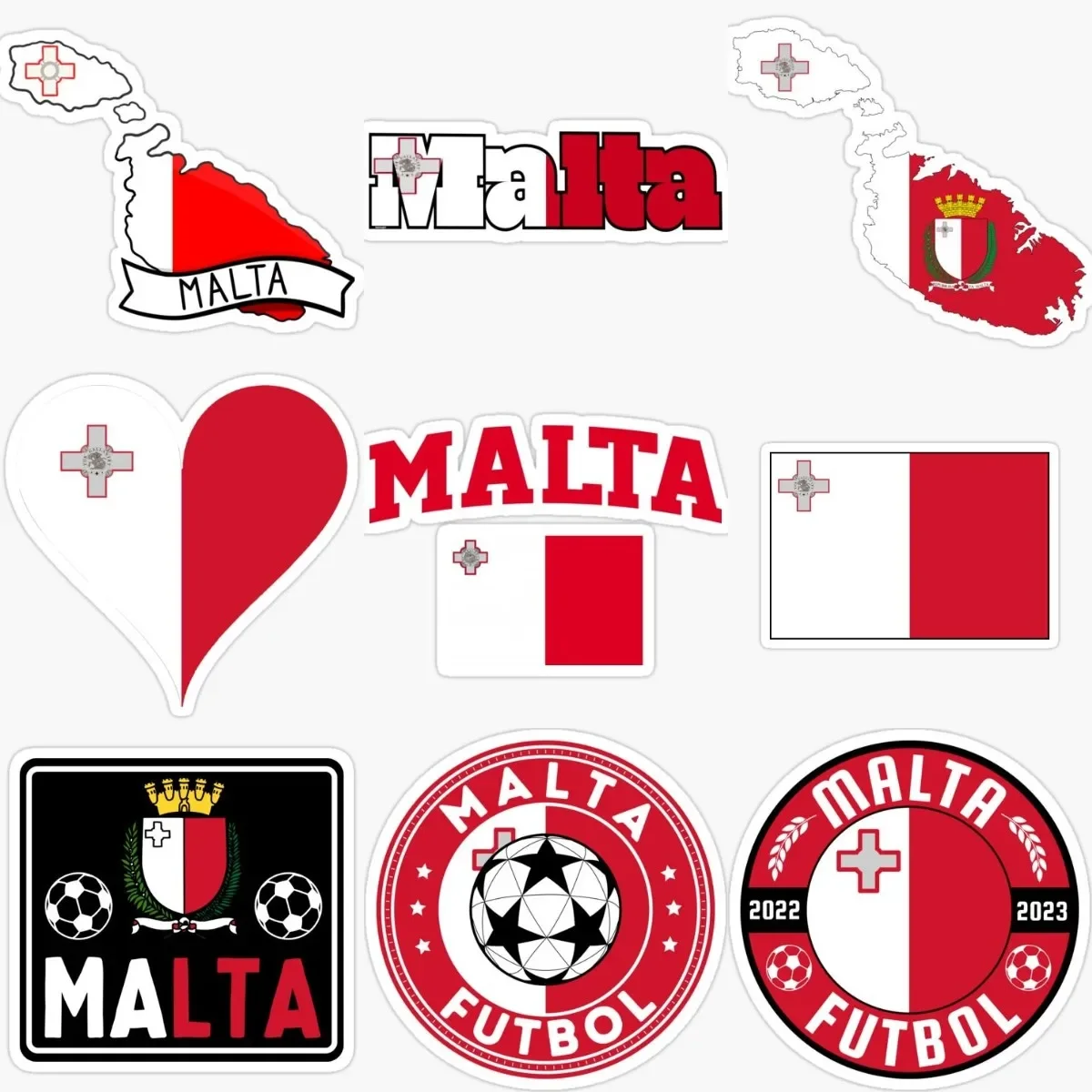 

Malta Flag Map Emblem Creative Personalized PVC Waterproof Stickers for Decorate Car Wall Room Bicycle Van Fridge Table Helmet