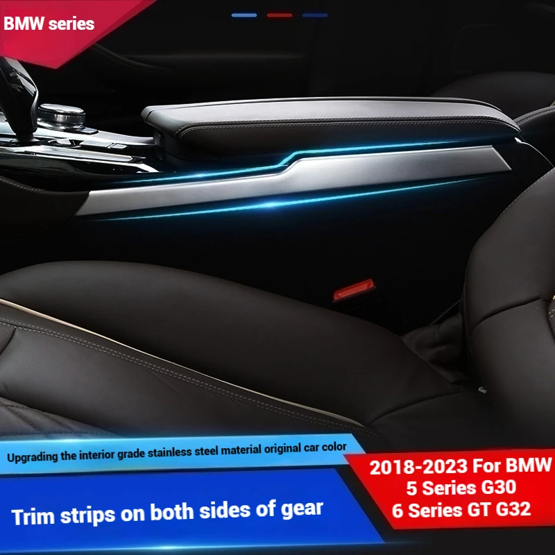 

For BMW 5 Series 6 Series GT from 2018-2023 G30 G32 Carbon fiber textured central control gear rack decorative strip Accessories