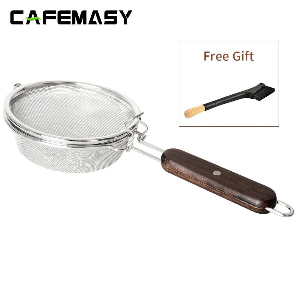 CAFEMASY Stainless Steel Coffee Roaster Wire Mesh with Wood Handle Coffee Bean Roaster Net Home Use Roasting Mesh Coffee Tools