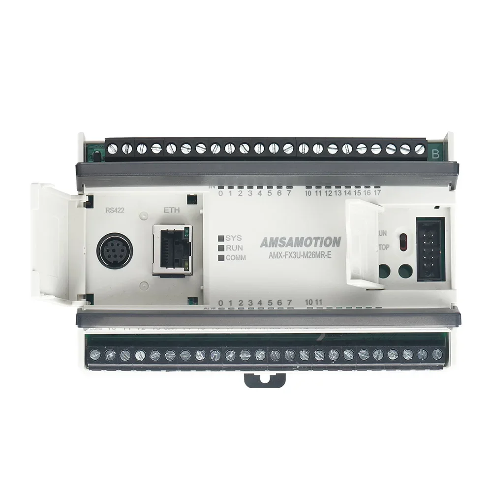 Upgrade AMX-FX3U-26MR Ethernet PLC 4AI/2AO 16I/10O Compatible with Mitsubishi MELSEC Controller Relay MODBUS RTU Cable clp fx3u