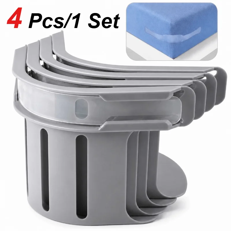 4-PCS/Set Invisible Bed Sheet Holder, Non Slip Mattress with Bed Sheet Clip for Easy Installation, Keeping Bed Sheets Flat Tidy