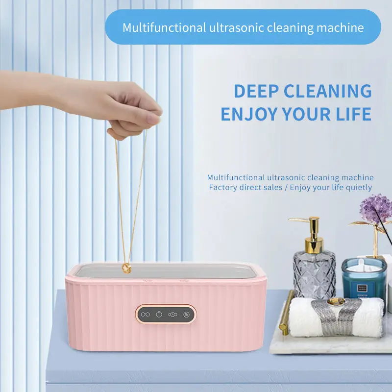 Multi-function Ultrasonic Cleaner 400ml Home Portable Cleaning Box Suitable for Rings Glasses Jewelry Dentures