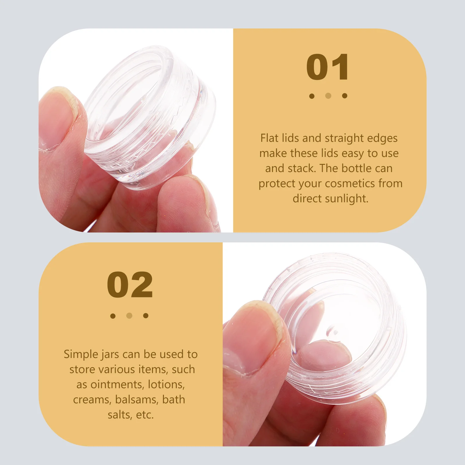 

50pcs Face Cream Container Reusable Compact Cosmetics Sub Bottle For Creams Lotions Ointments Balsams Bath Salts Refillable