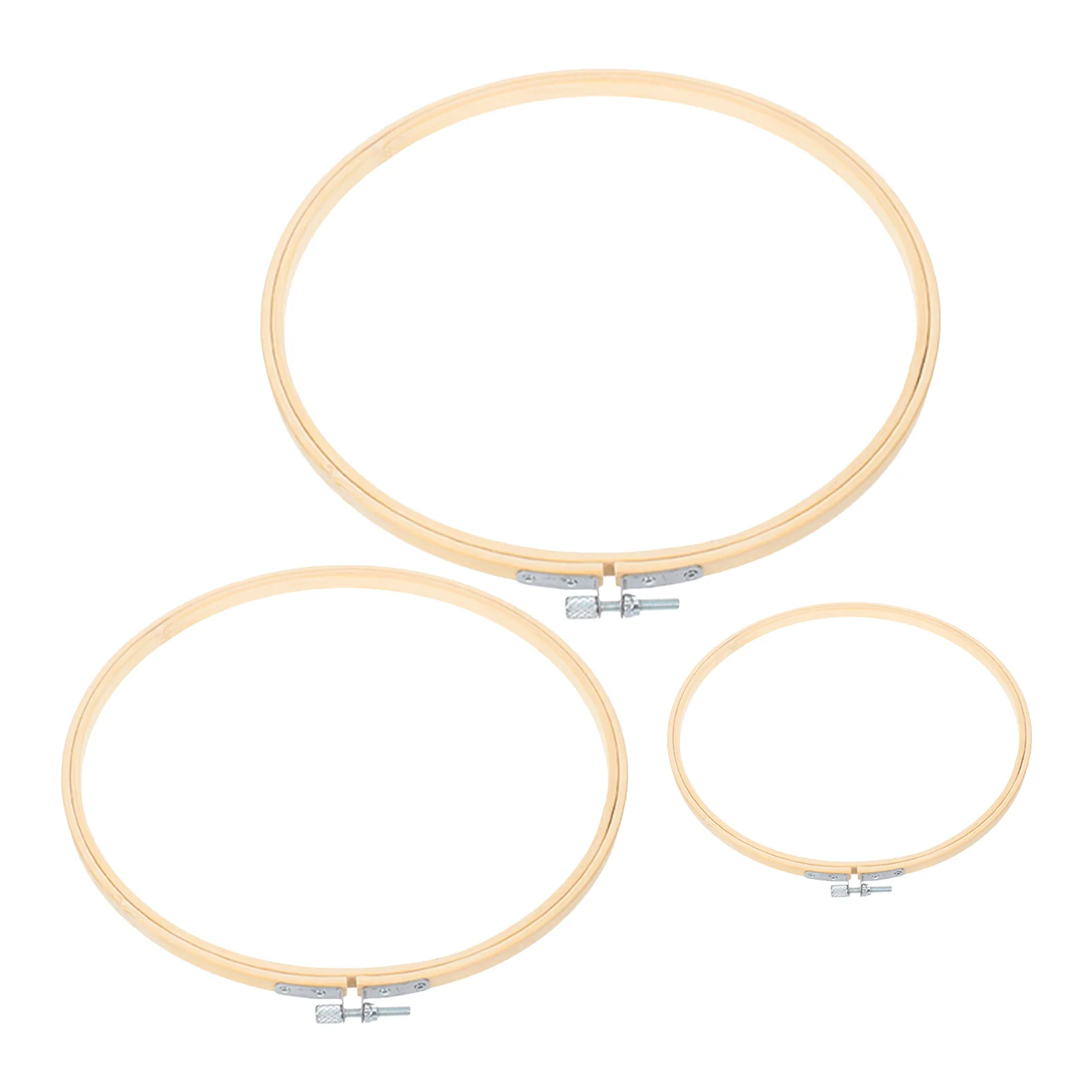 

3Pcs Bamboo Embroidery Hoop Adjustable Round Wood Frame for Cross Stitch Hand Embroidery Projects Needlework Crafts