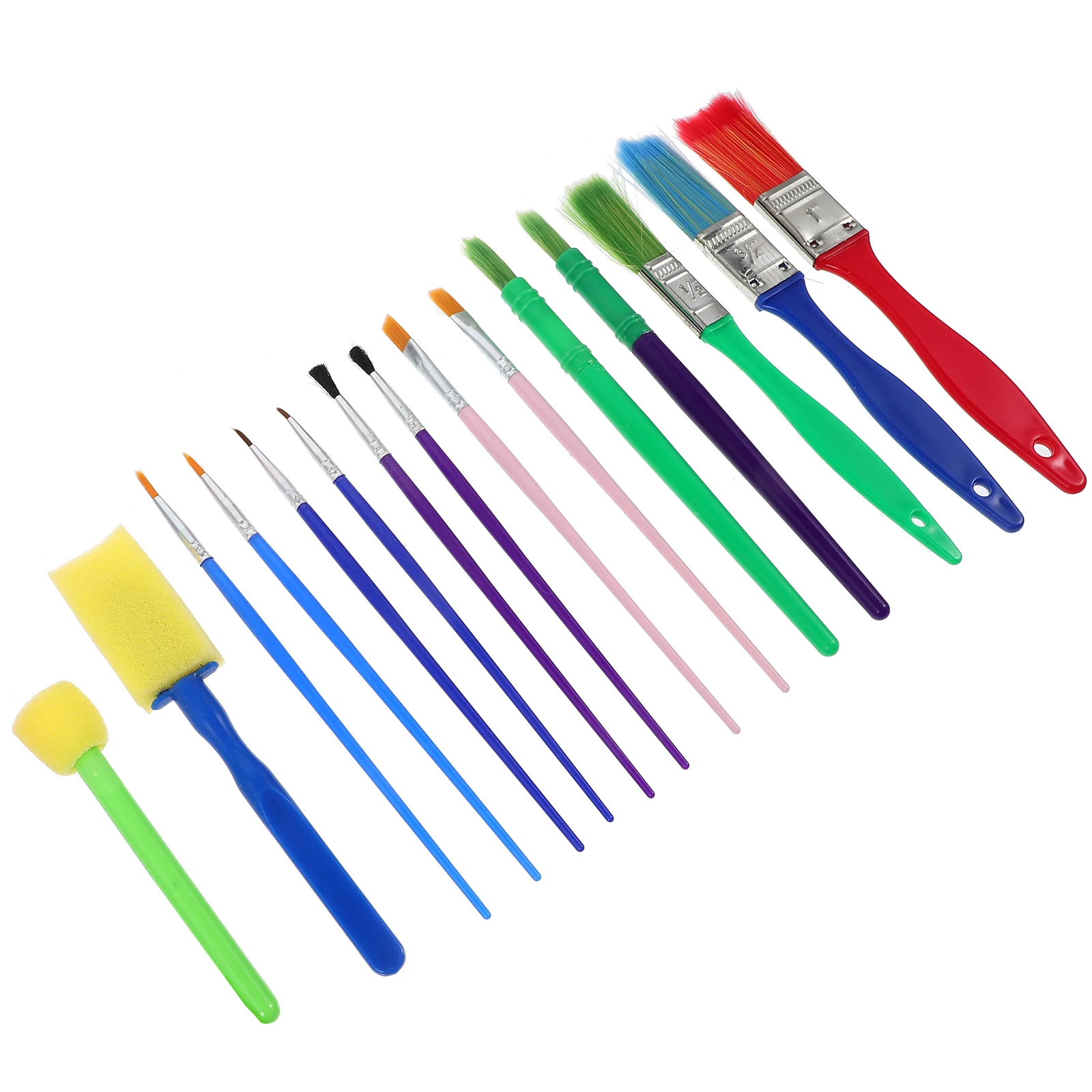 

15pcs Paint Brushes Set For Kids Bright Color Easy Grip Reusable Plastic Material Doodle Brush Assortment Art Supplies Gift