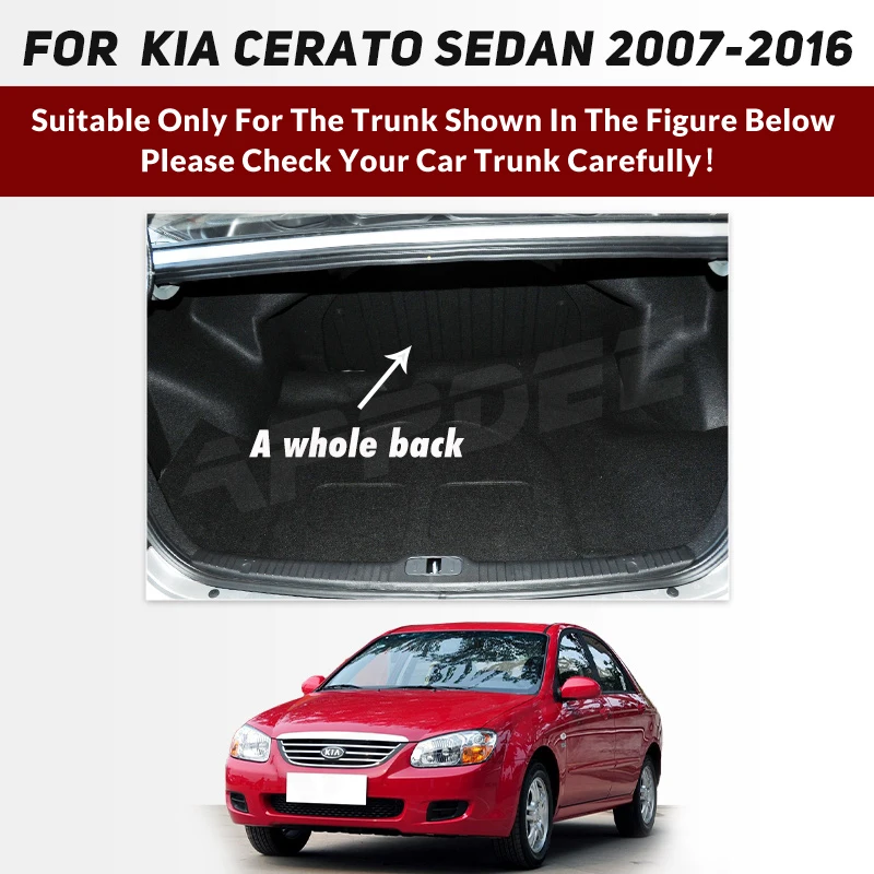 Full Coverage Trunk Mat For Kia Cerato Sedan 2007-2016 15 14 13 12 11 10 09 08 Car Boot Cover Pad Interior Protector Accessories