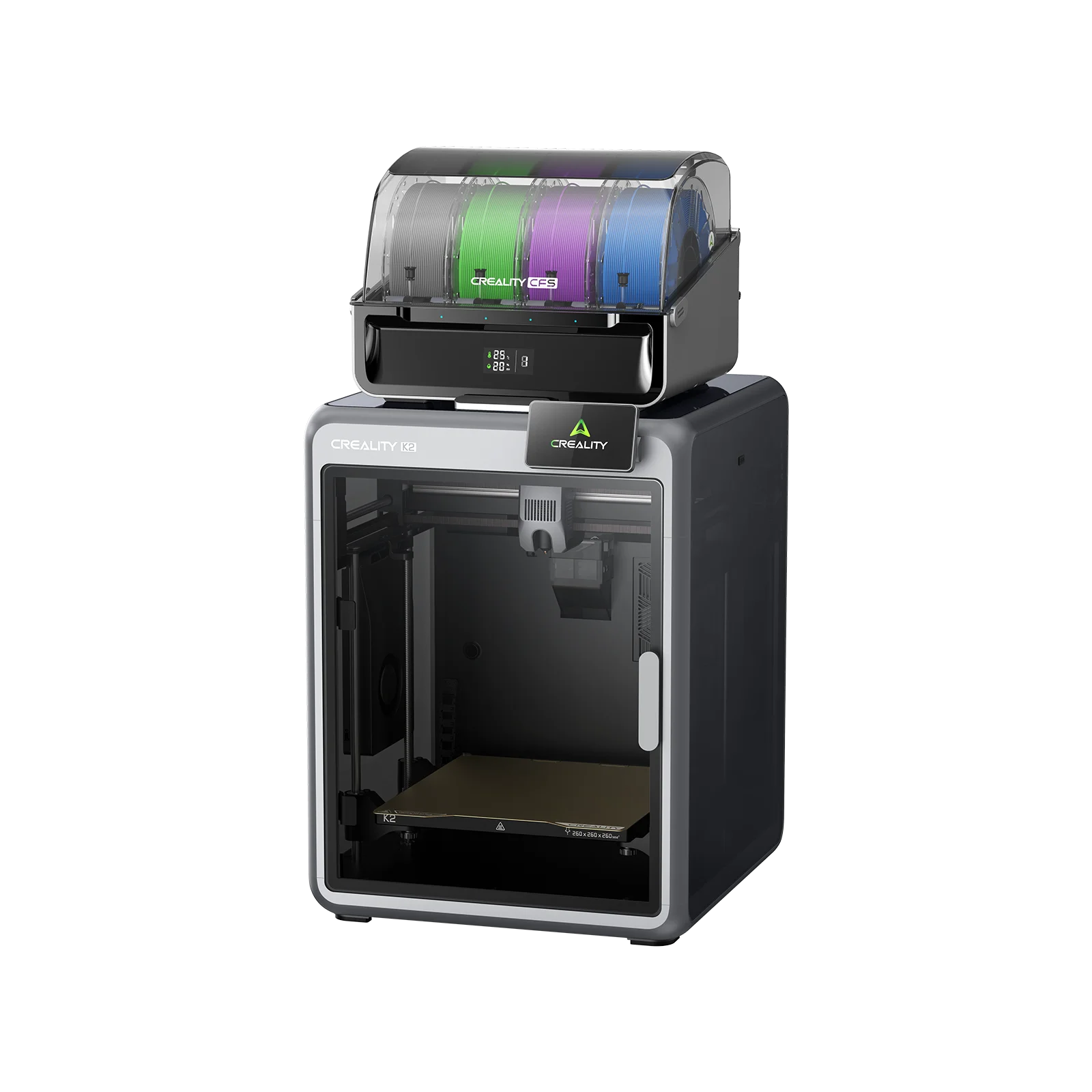 Creality K2 Combo 3D Printer, Multi Color Printing Bundle with Antinsky HS PLA Filament Support CFS (Black)