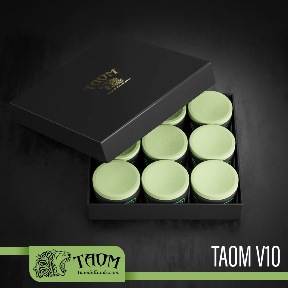 TAOM 초크 V10 – 파이로 당구 라운드 초크 (블루, 그린, 핑크) – 전문가용 스누커 및 당구 액세서리