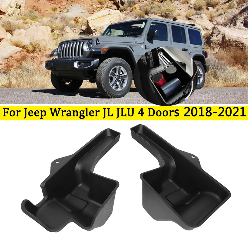 

For Jeep Wrangler JL JLU 2018-2021 4 Doors Rear Trunk Boot Side Storage Tray Organizers Box Trunk Storage Box Interior Parts