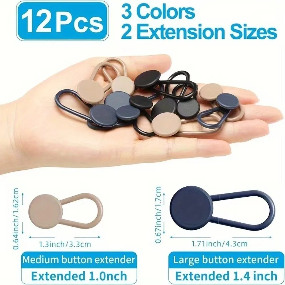 12/16/24/26 pcs Button Style Button Extenders Metal Strong Elasticity Waistband Expander Easy Install Waist Extender Buttons