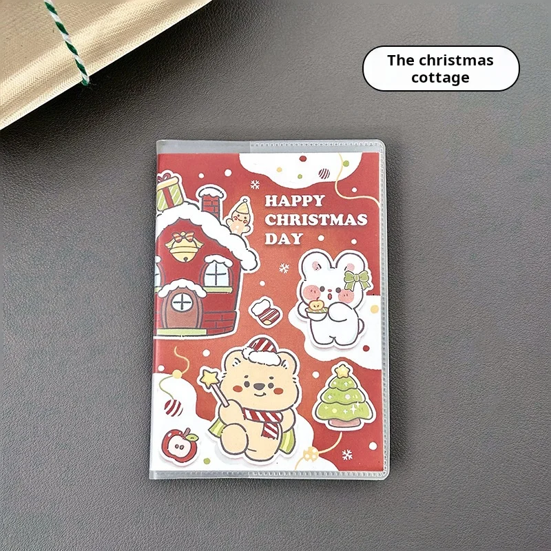 Christmas A7 Notebook Cartoon Christmas PVC Rubber Cover Mini Notebook Portable Pocket Notebook Portable Stationery Student