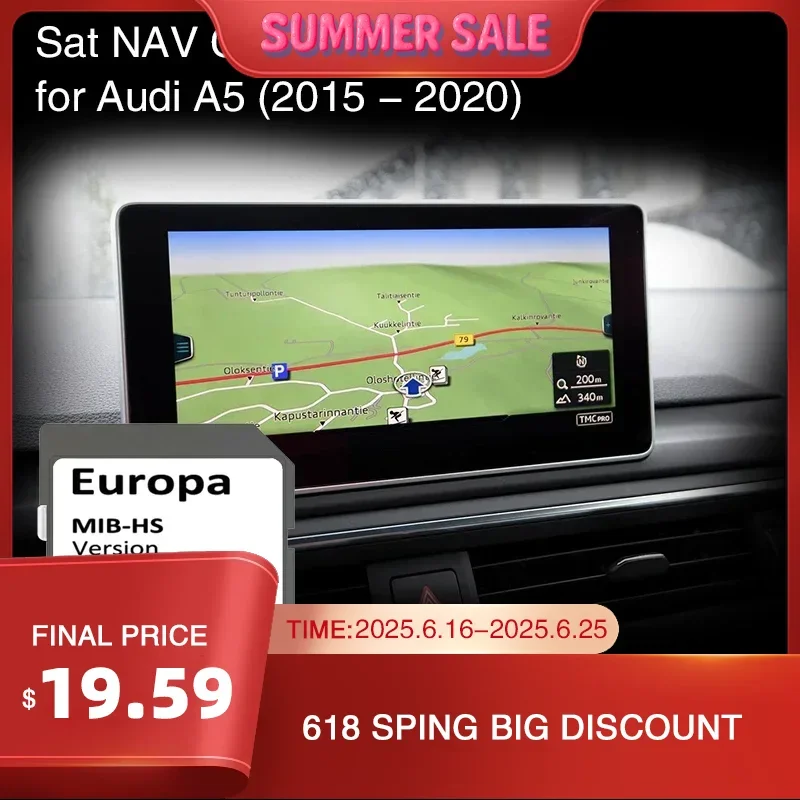 

SD Card Europe 2024 map for Audi A5 2015-2020 Vehicle Navigation MIB-HS MHS2 System Sat Nav 16GB 8W0 919 866 CP