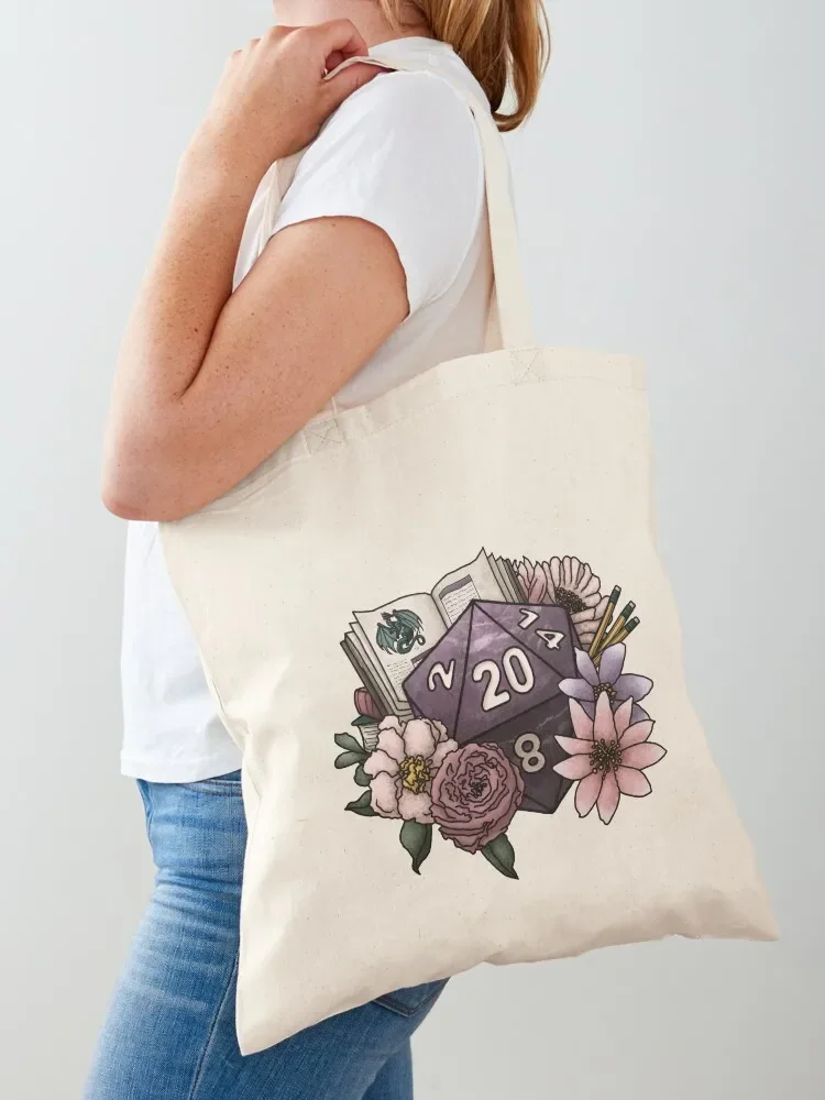 Dungeon Master D20 - Amethyst Version - Tabletop Gaming Dice Tote Bag tote bag woman Reusable bags Canvas stote bag