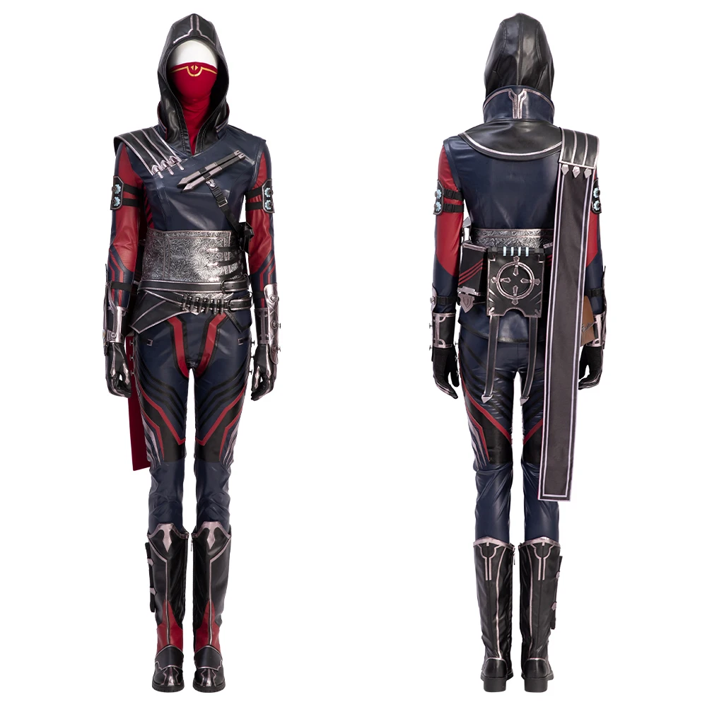 

Apex Wraith Cosplay Costume S13 Black Red Skin Battle Suit Renee Blasey Cosplay Outfit with Shoes Women Halloween Carnival Suit