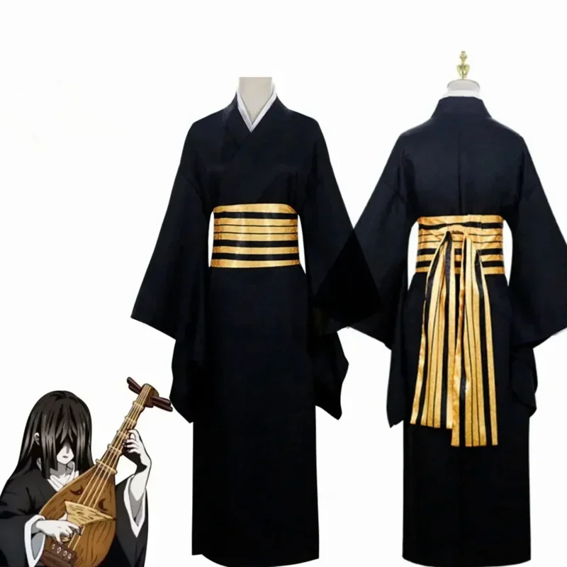 Nakime Otokawa Cosplay Costume Anime Demon Slayer Kimetsu No Yaiba Suit Uniform Belt Kimono Uniform