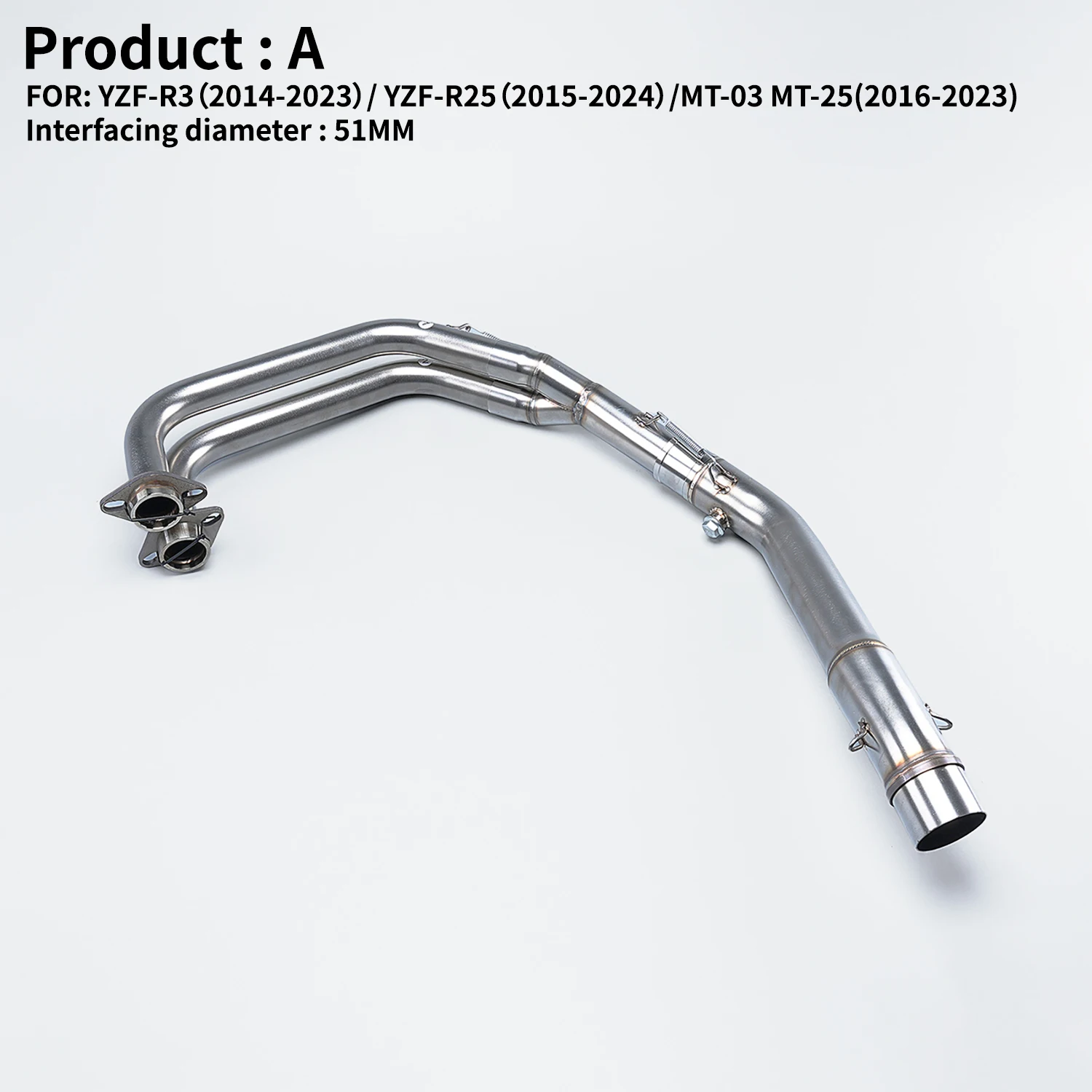

FOR YZF R3 R25 MT03 25 2016-2023 Motorcycle Exhaust Slip-On full System Escape Front Link Pipe mid-section modification original